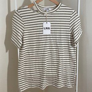 LNA Striped Tee with Neck Detail